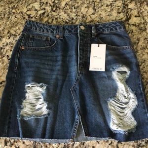 Jean mini skirt